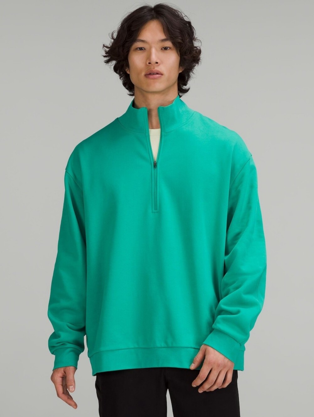 Men's Lululemon French Terry Oversized Half Zip Sweatshirt-Size Small